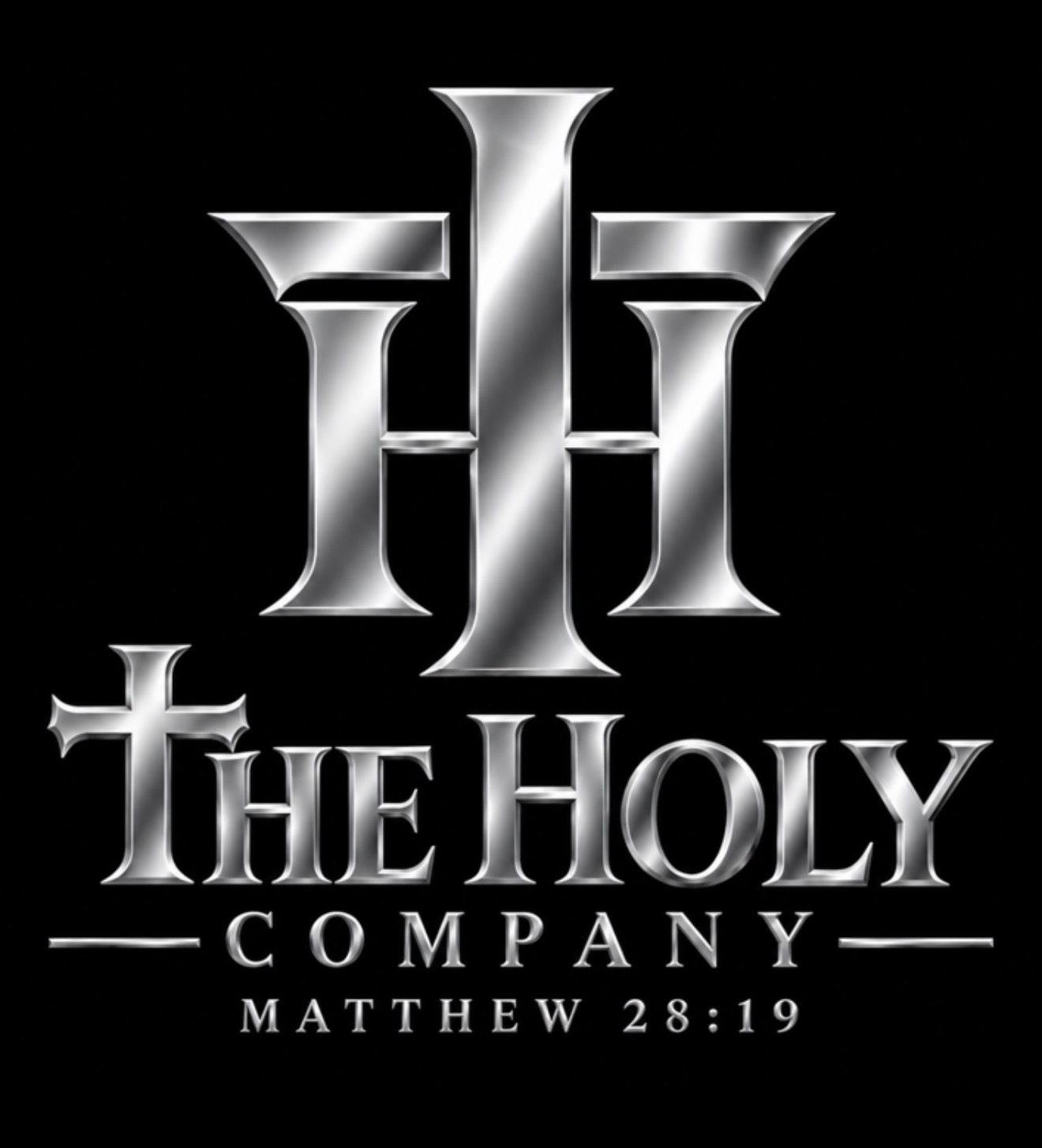 The Holy Company silver logo with Matthew 28:19